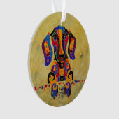 Ornement d'arbre de Noël de teckel (devant)