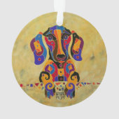 Ornement d'arbre de Noël de teckel (dos)