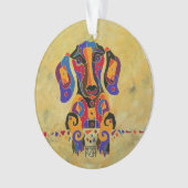 Ornement d'arbre de Noël de teckel (devant)