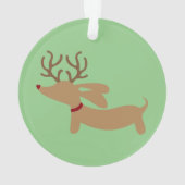 Ornement d'arbre de Noël de teckel de renne (dos)