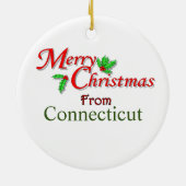 Ornement d'arbre de Noël du Connecticut (Dos)