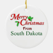 Ornement d'arbre de Noël du Dakota du Sud (Dos)