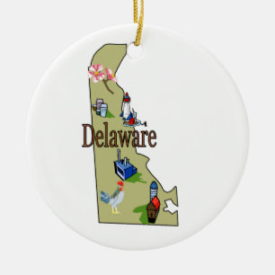 Ornement d'arbre de Noël du Delaware