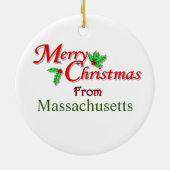 Ornement d'arbre de Noël du Massachusetts (Dos)
