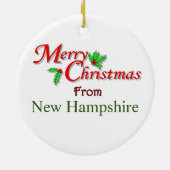 Ornement d'arbre de Noël du New Hampshire (Dos)