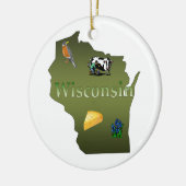 Ornement d'arbre de Noël du Wisconsin (Gauche)