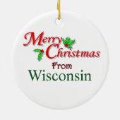 Ornement d'arbre de Noël du Wisconsin (Dos)