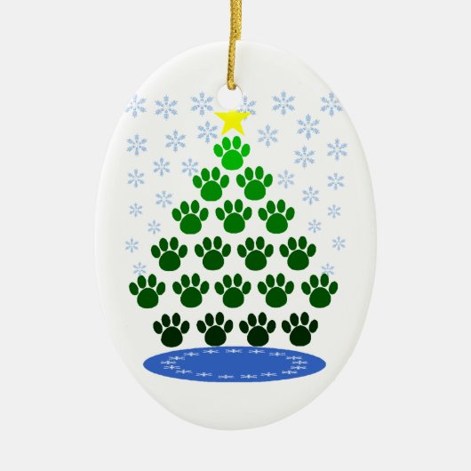Ornement d'arbre de Noël Empreintes de pattes (Devant)