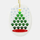 Ornement d'arbre de Noël Empreintes de pattes (Dos)