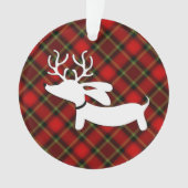 Ornement d'arbre de Noël Plaid Dachshund (devant)