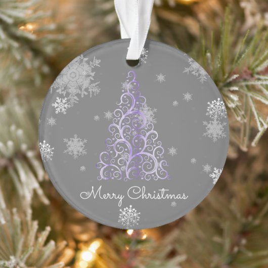 Ornement d'arbre de Noël pourpre et de flocons de (Arbre)