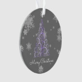 Ornement d'arbre de Noël pourpre et de flocons de (devant)