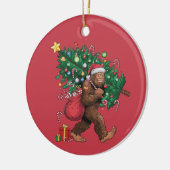 Ornement d'arbre de Noël rouge cigefer souriant (Gauche)