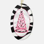 Ornement d'arbre de Noël Zebra Print & Pink (Gauche)