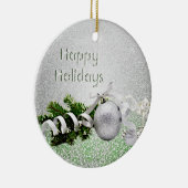 Ornement d'argent blanc ruban ornement de Noël (Droite)