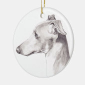 Ornement d'art de chien de lévrier italien (Gauche)