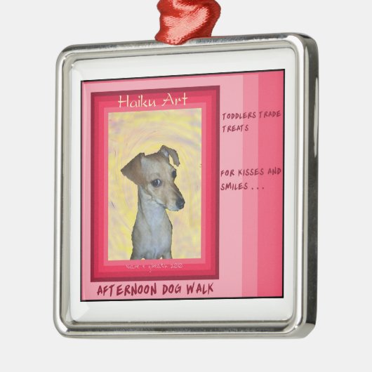 Ornement d'art de Haiku de Chiweenie (Gauche)