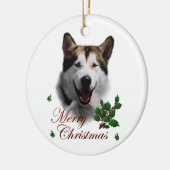 Ornement d'art de Noël Malamute en Alaska (Gauche)