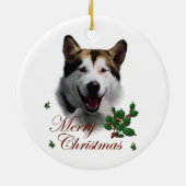 Ornement d'art de Noël Malamute en Alaska (Dos)