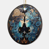 Ornement d'astrologie personnalisée Zodiac Gemini (Gauche)