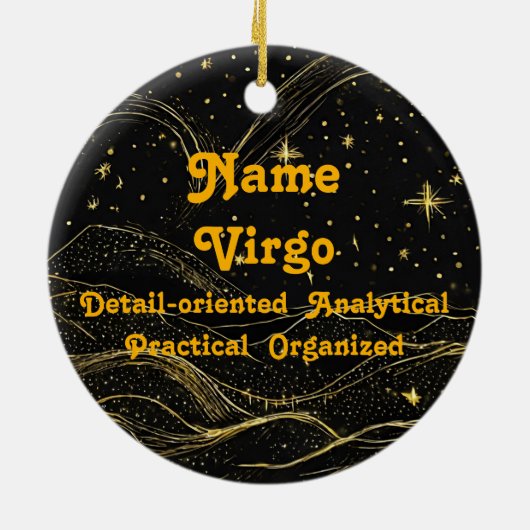 Ornement d'astrologie personnalisée Zodiac Virgo (Dos)