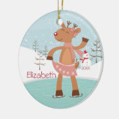 Ornement daté de Noël de renne de patinage de (Gauche)