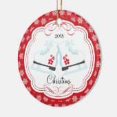 Ornement daté de patinage de Noël de raies de (Gauche)
