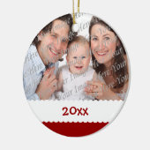 Ornement daté de photo de Noël (Gauche)