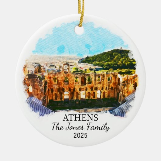Ornement d'Athènes personnalisé, Grèce Cadeau (Devant)