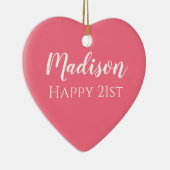 Ornement de 21e anniversaire rose mignon (Droite)