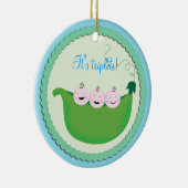 Ornement de baby shower "de pois doux" de garçon (Droite)