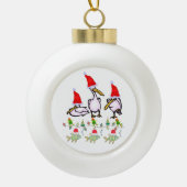 Ornement de bal en céramique de Noël, chapeau de p (Devant)