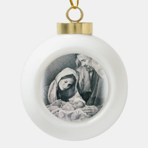 Ornement de bal en céramique de Noël, Jésus Christ
