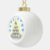 Ornement de bal en céramique de Noël, Pingouin (Droite)