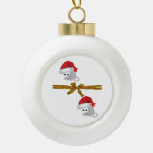 Ornement de bal en céramique de Noël, Possum Flora (Devant)