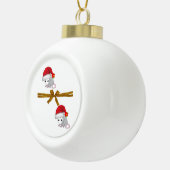 Ornement de bal en céramique de Noël, Possum Flora (Droite)