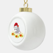 Ornement de bal en céramique de Noël, Possum Flora (Droite)
