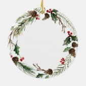 Ornement de Baptême de Fille de Wreath Holly (Dos)