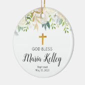 Ornement de baptême de fille personnalisée (Gauche)