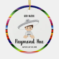 Ornement de baptême de garçon de Charro