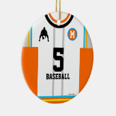 Ornement de baseball Jersey Orange Blue Grey (Droite)