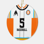 Ornement de baseball Jersey Orange Blue Grey (Gauche)