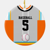 Ornement de baseball Jersey Orange Blue Grey (Dos)