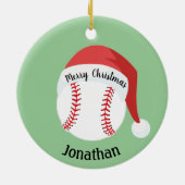 Ornement de baseball Santa Hat (Dos)
