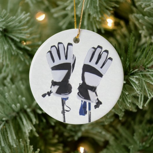 Ornement de bâtons et gants de ski (Arbre)