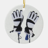 Ornement de bâtons et gants de ski (Devant)