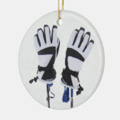 Ornement de bâtons et gants de ski (Gauche)
