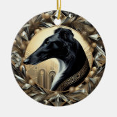 Ornement de beauté Borzoi noir (Devant)
