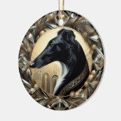 Ornement de beauté Borzoi noir (Gauche)