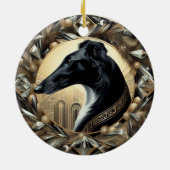 Ornement de beauté Borzoi noir (Dos)